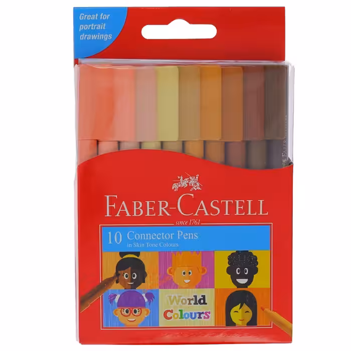 ماژیک رنگ آمیزی 10 رنگ طیف پوست فابرکاستل مدل Connector Pens
