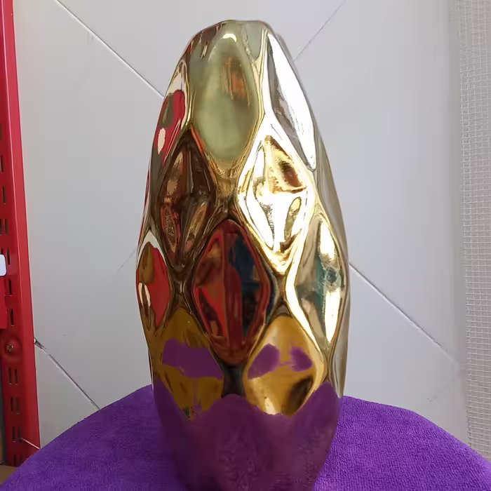 گلدان سرامیکی طلای