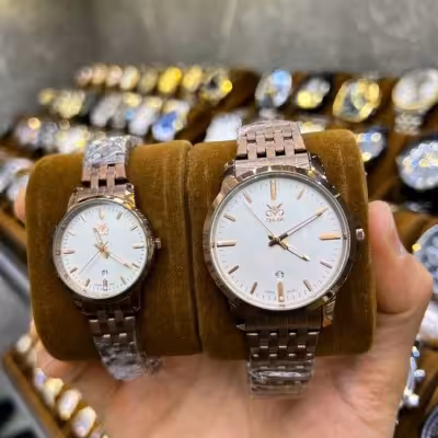 ساعت ست قهوه ای رنگ ثابت و ضد اب