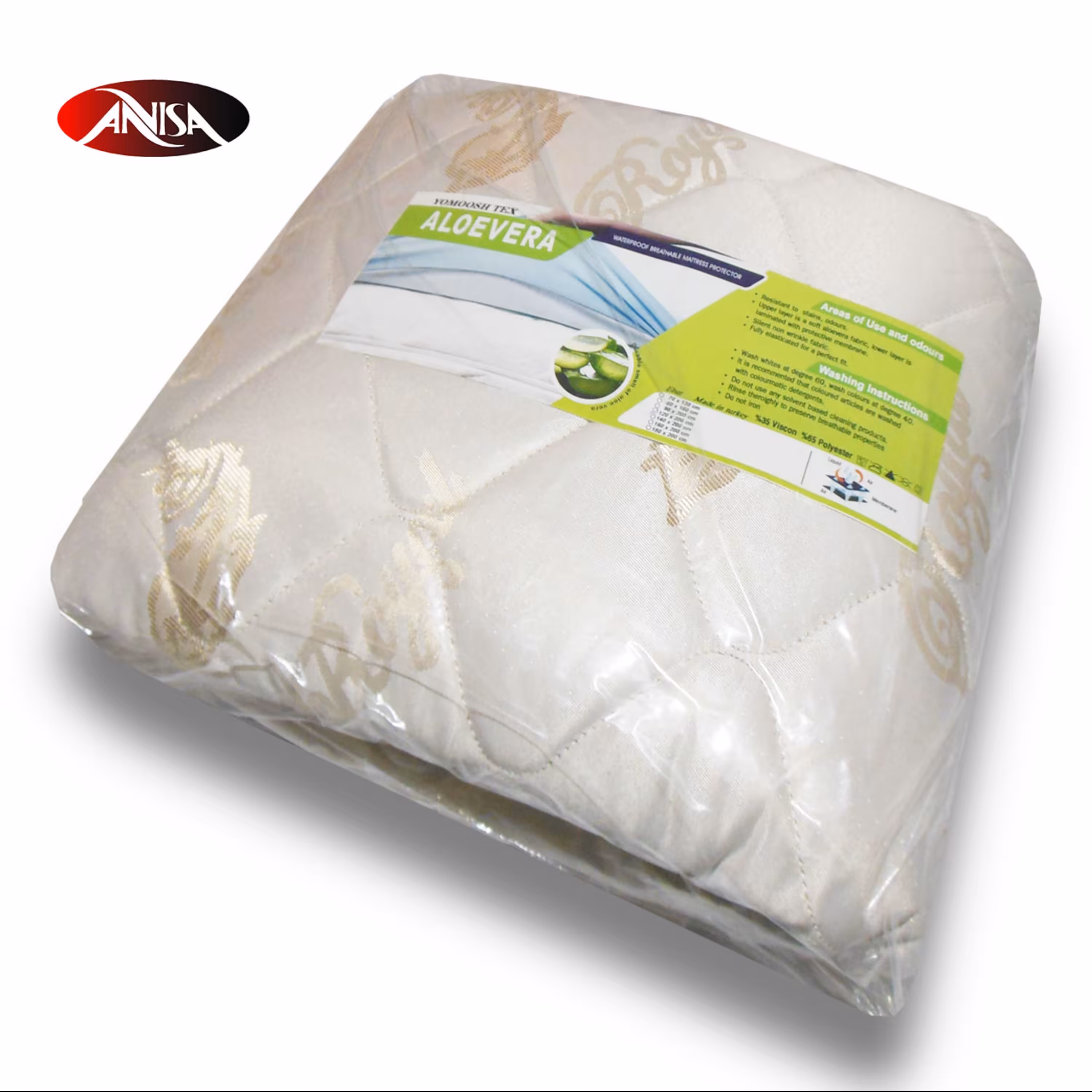 محافظ تشک ژاکارد طلایی مدل رویال یک نفره سایز 140 در 200