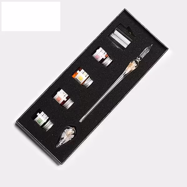 ست قلم شیشه ای گل زرد برند Glass Pen