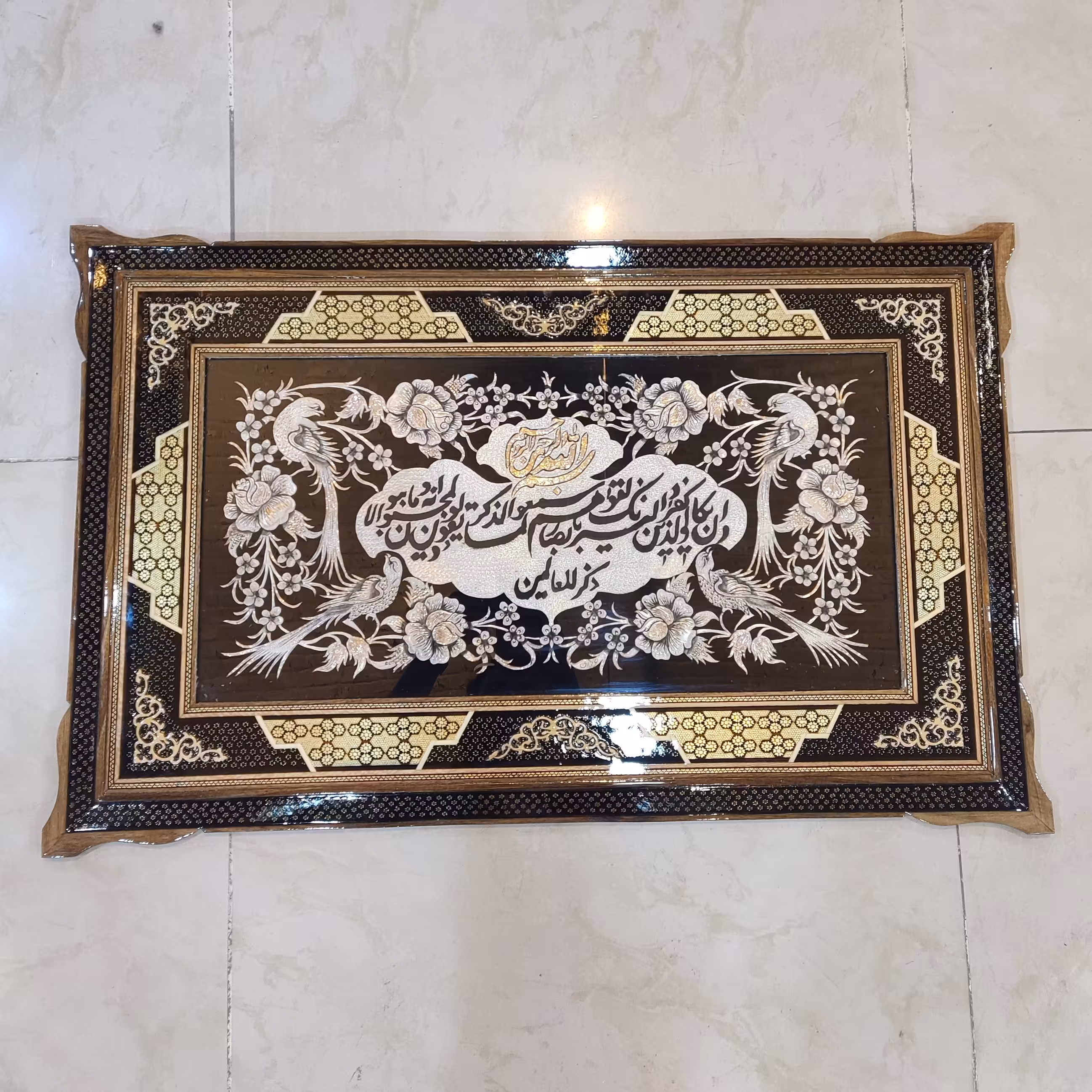 ون یکاد قلمزنی با قاب خاتم 80در 50