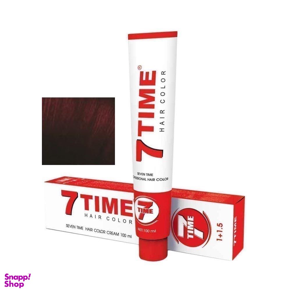 رنگ مو سون تایم (7Time) شماره U.5 رنگ قهوه ای قرمز صدفی روشن حجم 100 میلیلیتر
