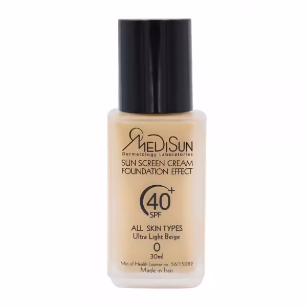 ضد آفتاب کرم پودری رنگی شیشه‌ای بژ خیلی روشن SPF40 مدیسان(انواع پوست)