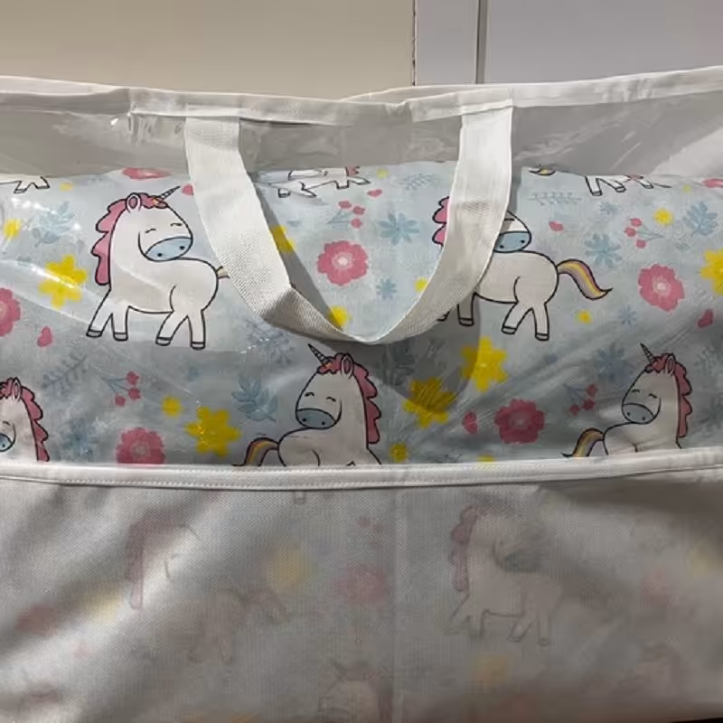 سرویس خواب 3 تکه نوزاد طرح تک شاخ و گل (لحاف و تشک پشم گوسفند)