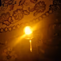 چراغ کوچیک توشهری کریستالی پرنور رنگ آبی و نارنجی 