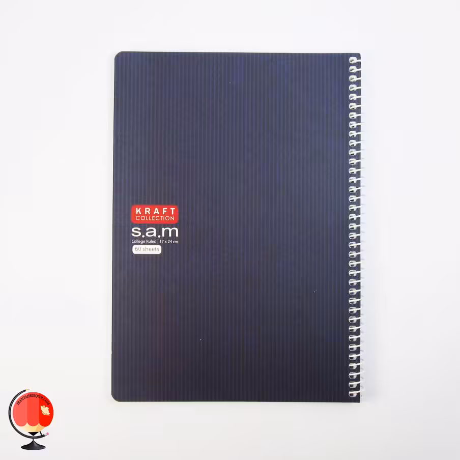 دفتر مشق 60 برگ سیمی طرح کرافت سورمه ای سم