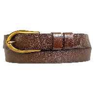 کمربند چند رنگ زنانه جین 100% چرم اصل قهوه ای تیره با سگک برس طلایی افسانه 4 سانتی متر GoDeri