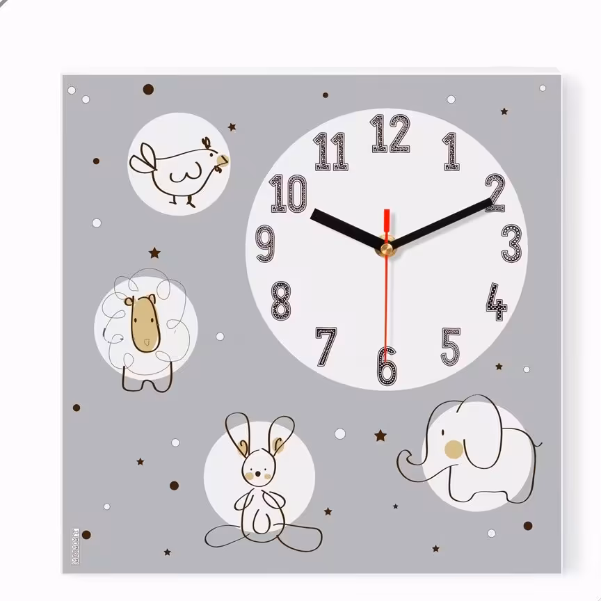 ساعت دیواری اتاق کودک طرح حیوانات کد 7800