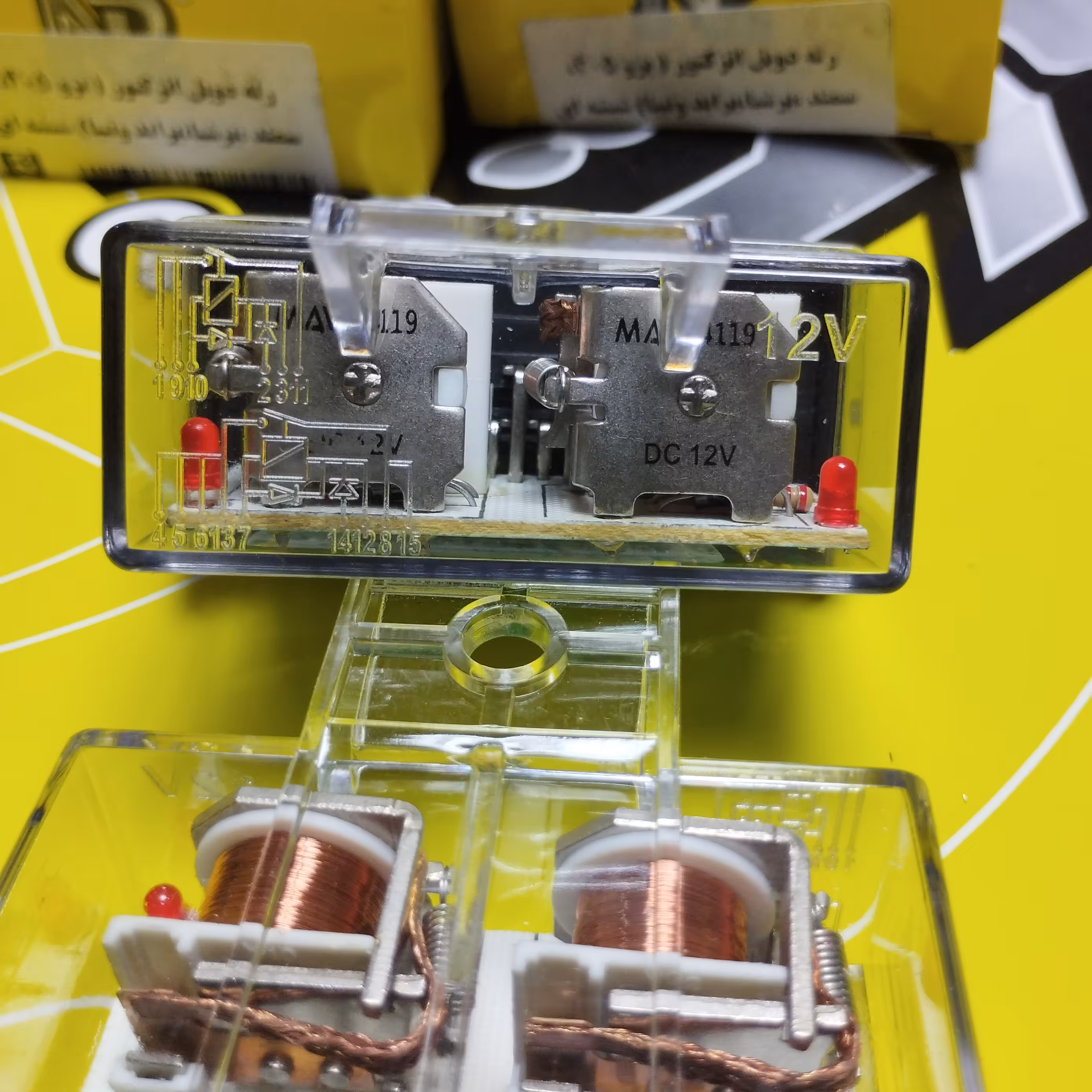 رله دوبل انژکتور (پژو405.سمند.پرشیا.پراید.تیبا)  شیشه ای چراغ دار