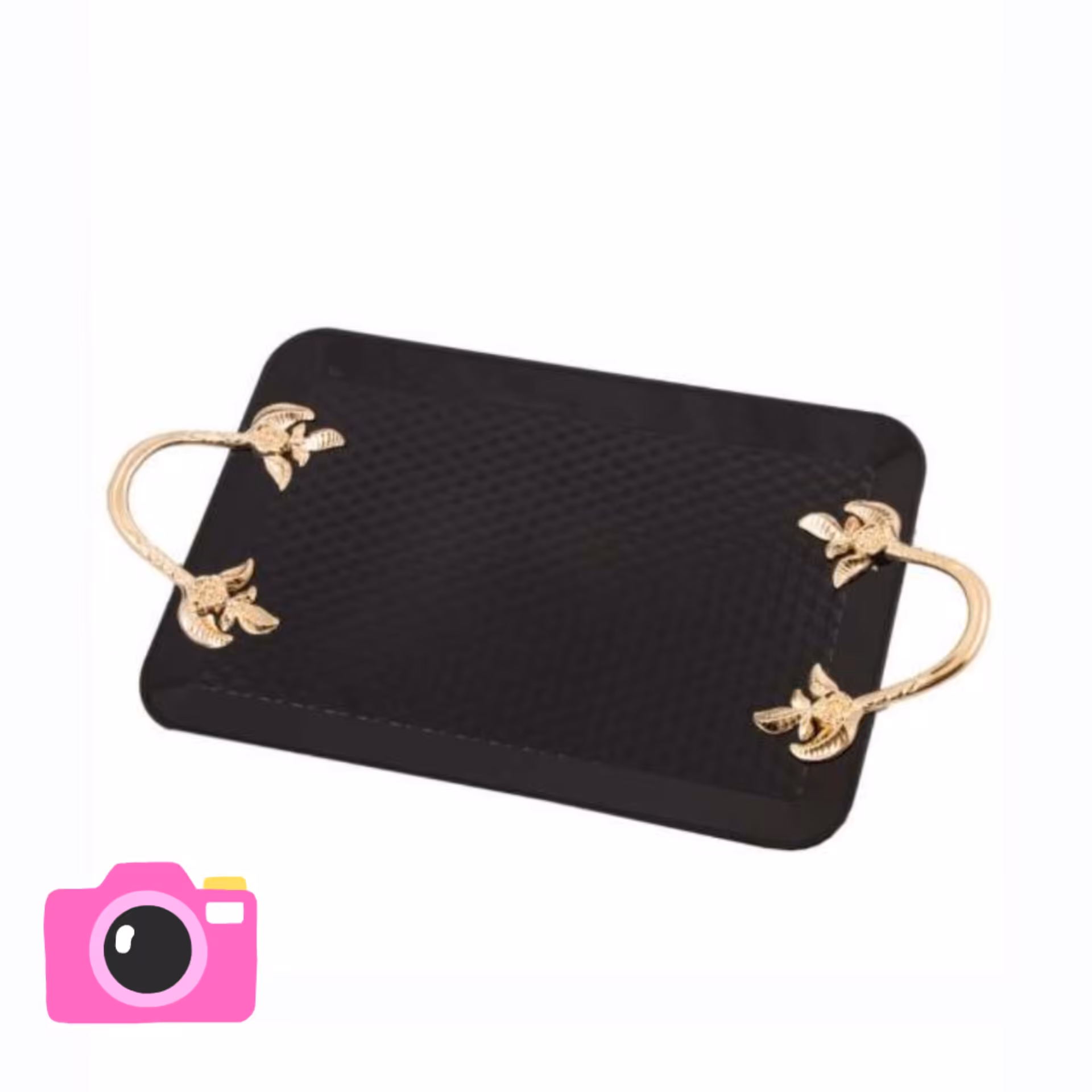 سینی مدل مجلسی برنگ های مشکی و سفید و طوسی مستطیلی

