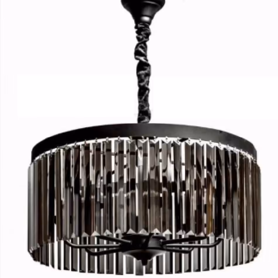 لوستر کریستالی مدرن مدل آمریکای قطر 60 مشکی کریستال کاردی دودی
