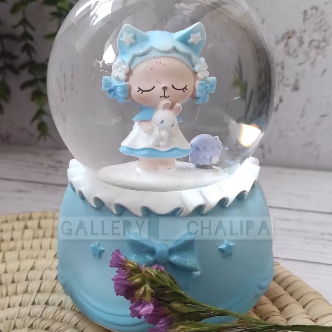 گوی متوسط چراغدار و موزیکال دختر خرسی آبی 