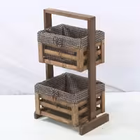 سبد سیب زمینی پیاز  2طبقه چوبی 