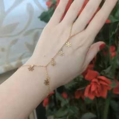 تمیمه استیل طرح طلا مدل برف