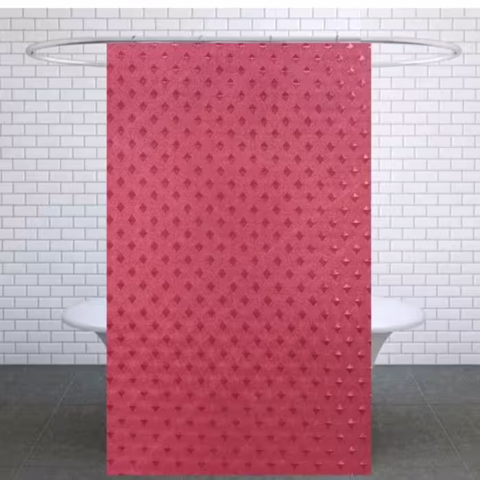 پرده حمام سایز 180x200 سانتی متر  طرح لوزی برجسته در رنگبندی متنوع