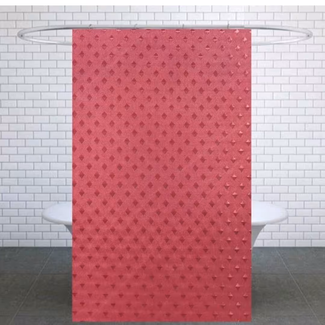پرده حمام سایز 180x200 سانتی متر  طرح لوزی برجسته در رنگبندی متنوع