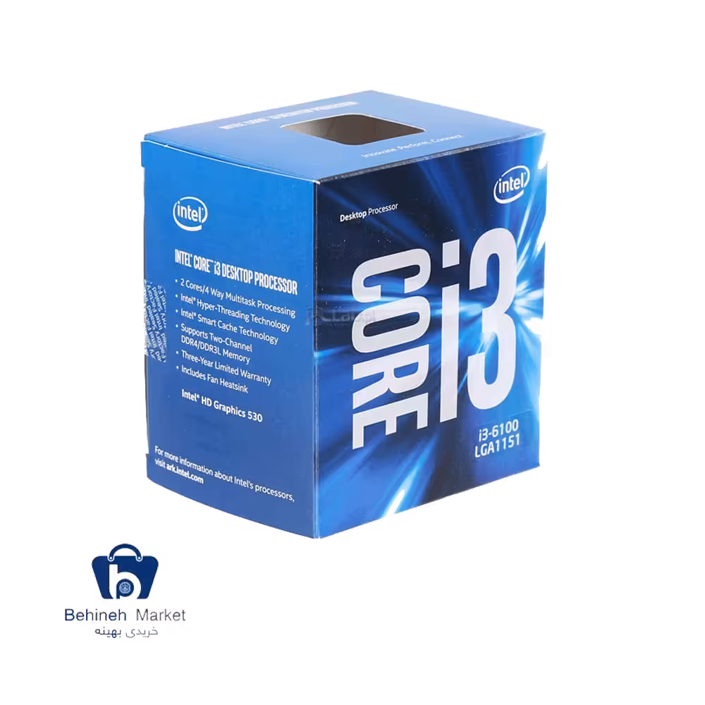 پردازنده مرکزی اینتل سری Skylake مدل Core i3 6100 (بدون جعبه Tray)