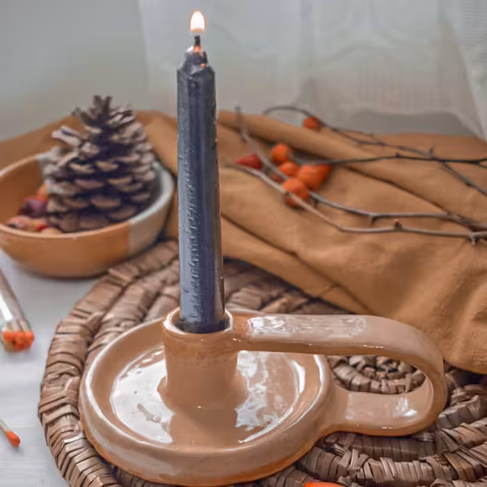 جا شمعی سرامیکی دستساز  قابل شستشو