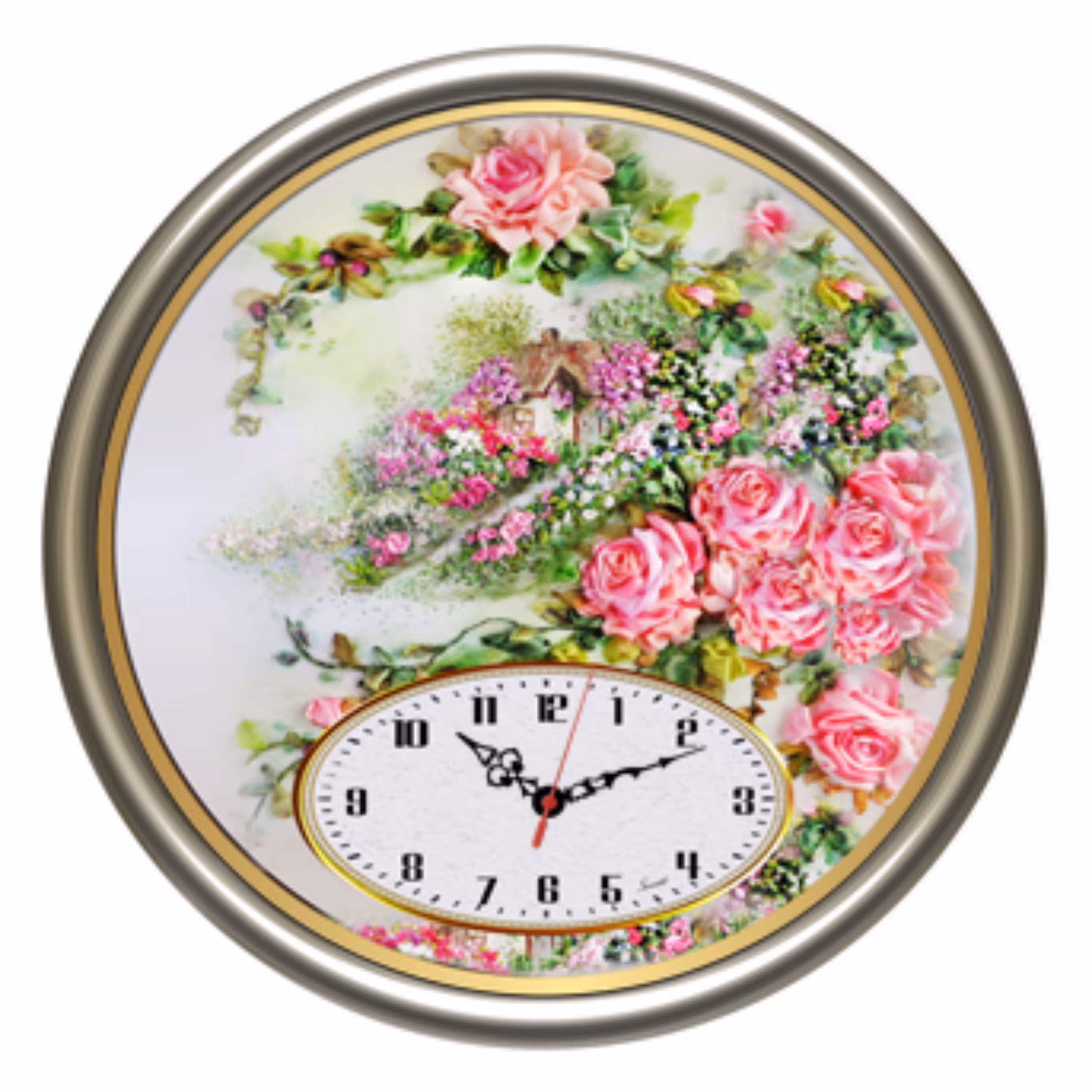 ساعت رومیزی فانتزی طرح گل کد 117