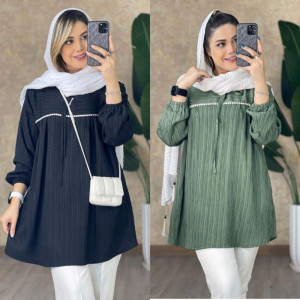 مانتو اسپرت زنانه نخی مدل شومیزمانتویی 200240