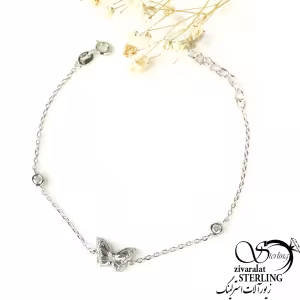 دستبند پروانه دار نقره با عیار925