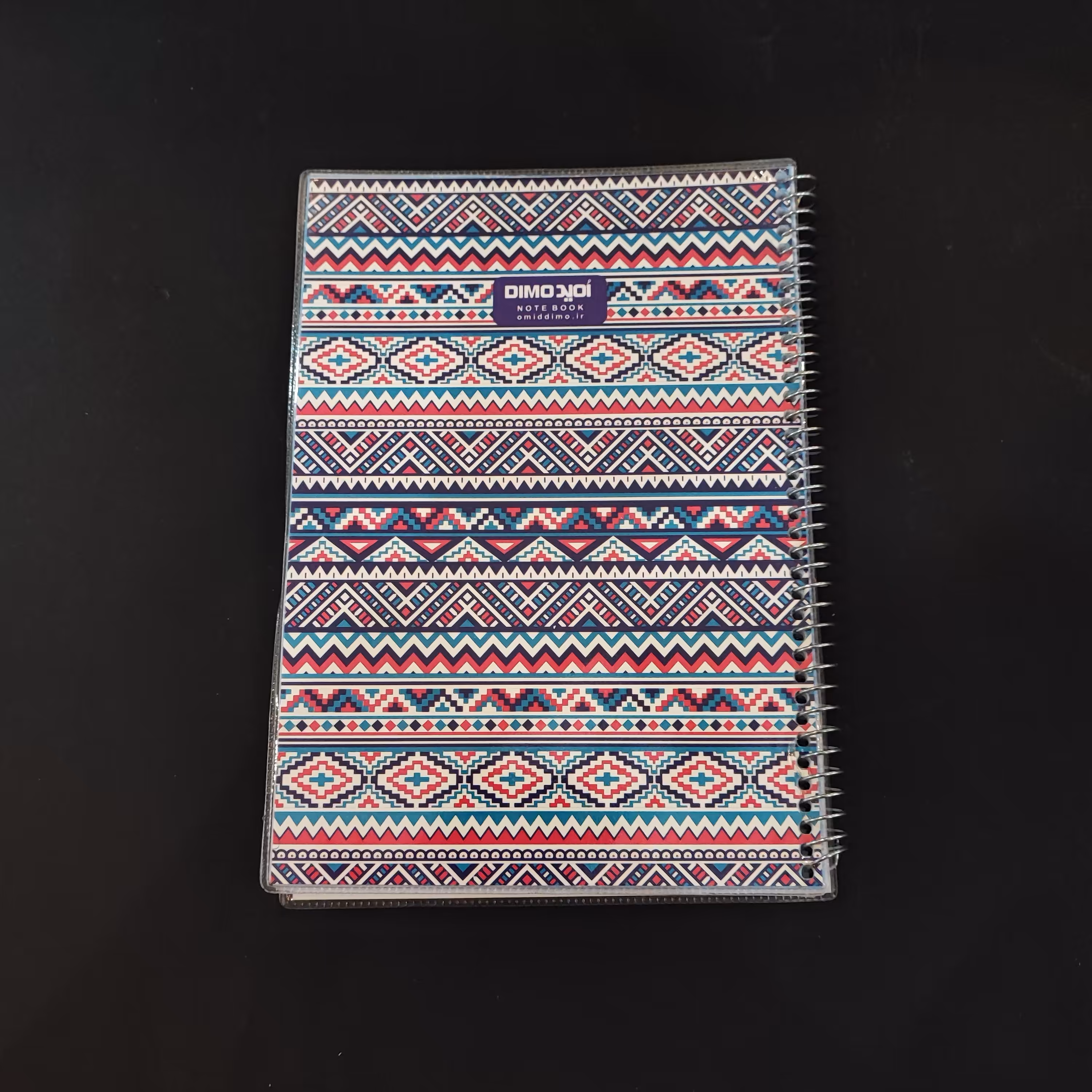 دفتر  80 برگ خط دار - مجلد سیمی امید - طرح  گلیم 