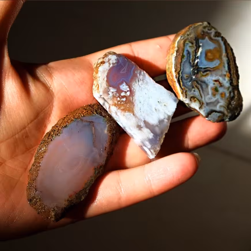 پکیج سنگ عقیق شجر  اسلایس بسته 3 تایی