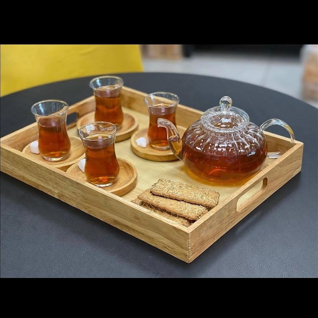 سینی چوب راش دسته ساده