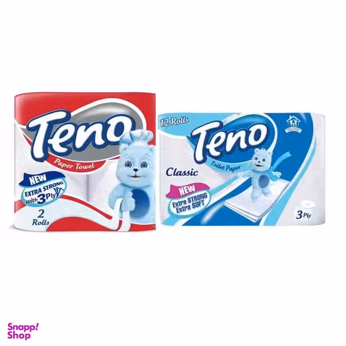 دستمال حوله ای و دستمال توالت تنو مدل T12-H2مجموعه 2 عددی