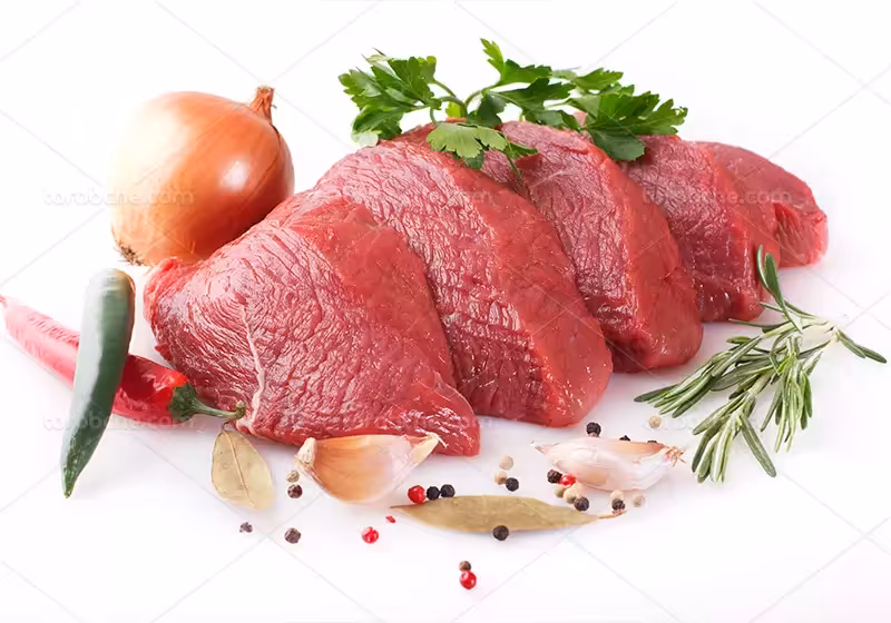 عکس تکه های گوشت قرمز تازه | گرافیک با طعم تربچه