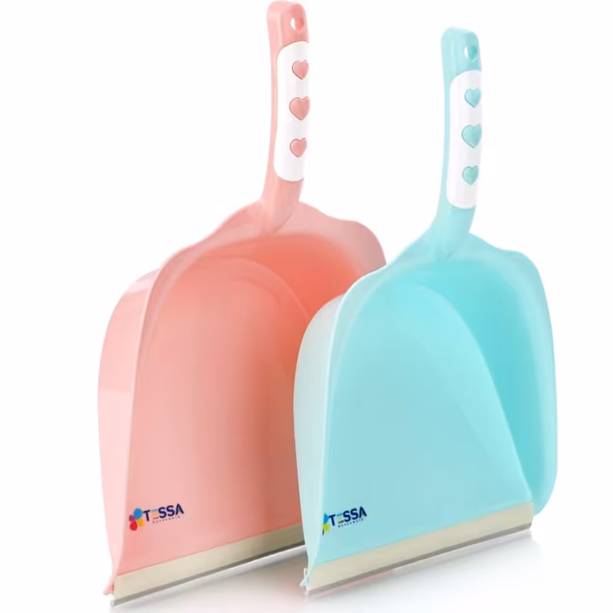 خاک انداز پلاستیکی دسته قلبی صورتی