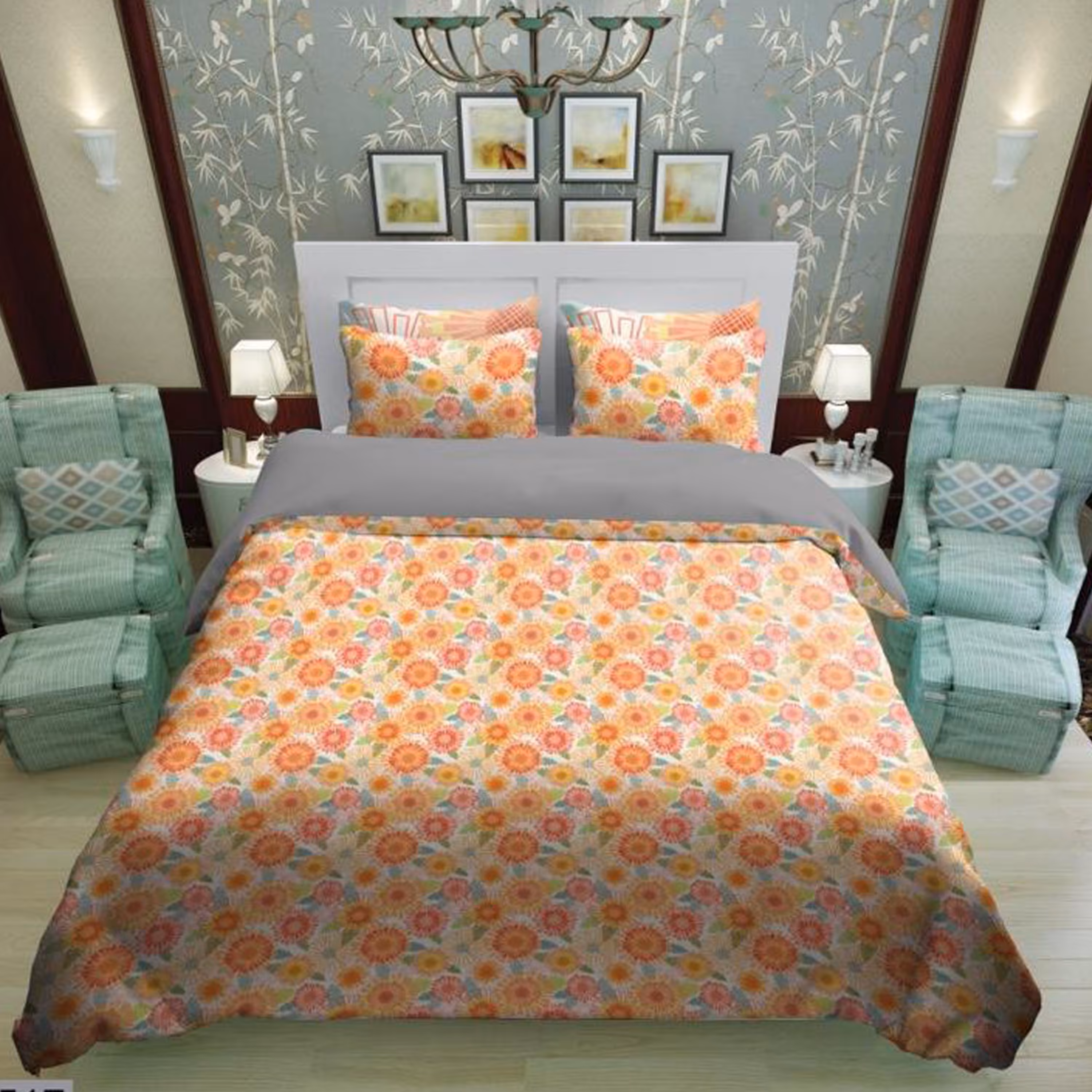 سرویس روتختی 1 نفره تنسل چاپی برندترک لند (Turk Land)  کد rs 517