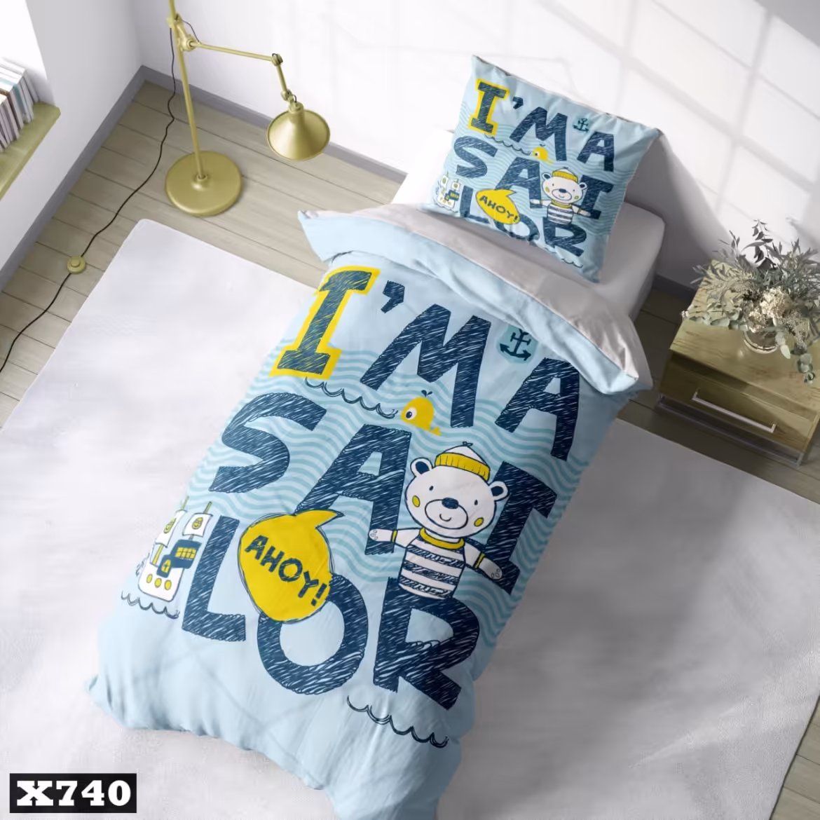 روتختی و یک عدد پنل پرده و فرش کودک طرحx750