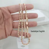 زنجیر طنابی برند ژوپینگ دقیقا شبیه طلا حک خورده کاملا رنگ ثابت و آبکاری شده با طلا 