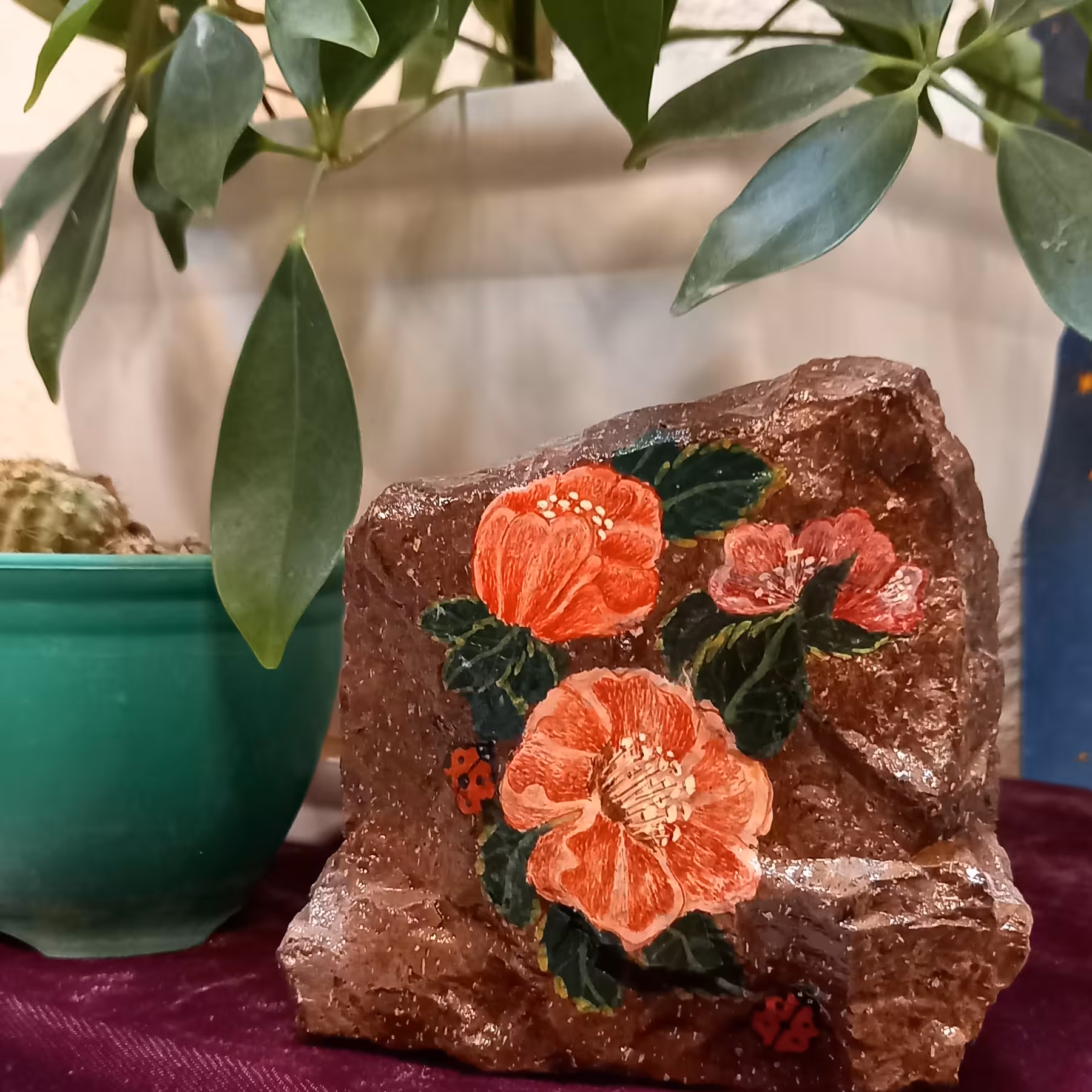 گل و مرغ.صنایع دستی  سنگهای طبیعی   تقدیم شما خوبان و همراهان