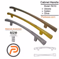 دستگیره کابینت لوکس خمیده مدل PA110