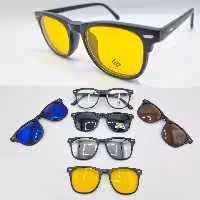 عینک طبی با 5 کاور آفتابی کد 628