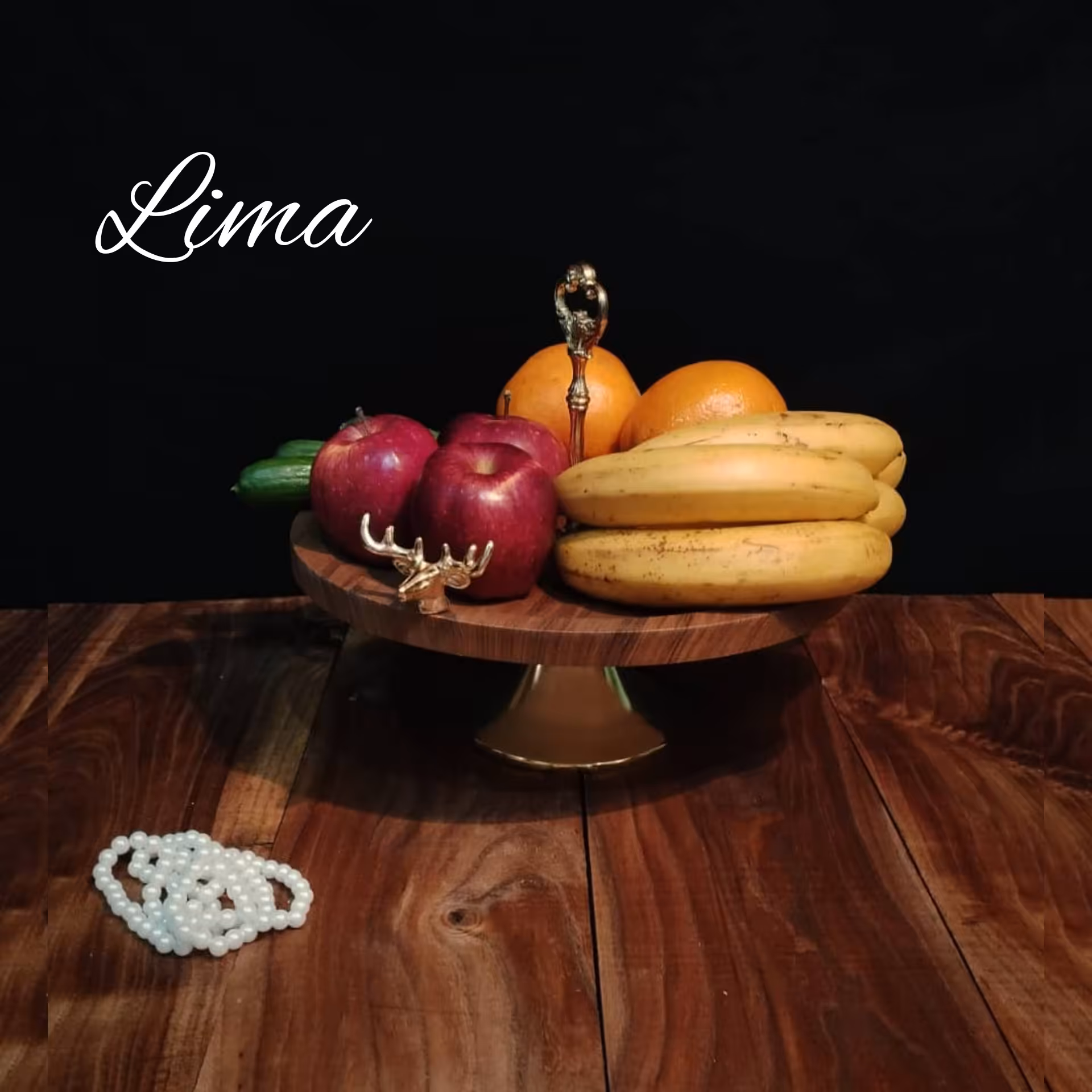 ظرف سرو میوه شیرینی دسته دار  وکیوم پایه شیپوری دو گوزن