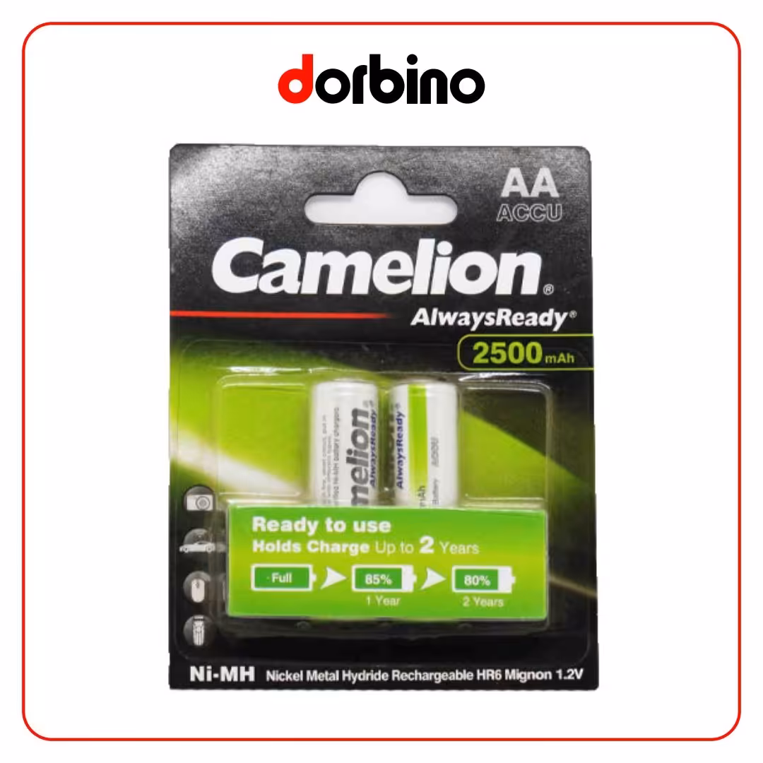 باتری قلمی شارژی Camelion AA 2500 2pcs Battery - فروشگاه دوربین دوربینو