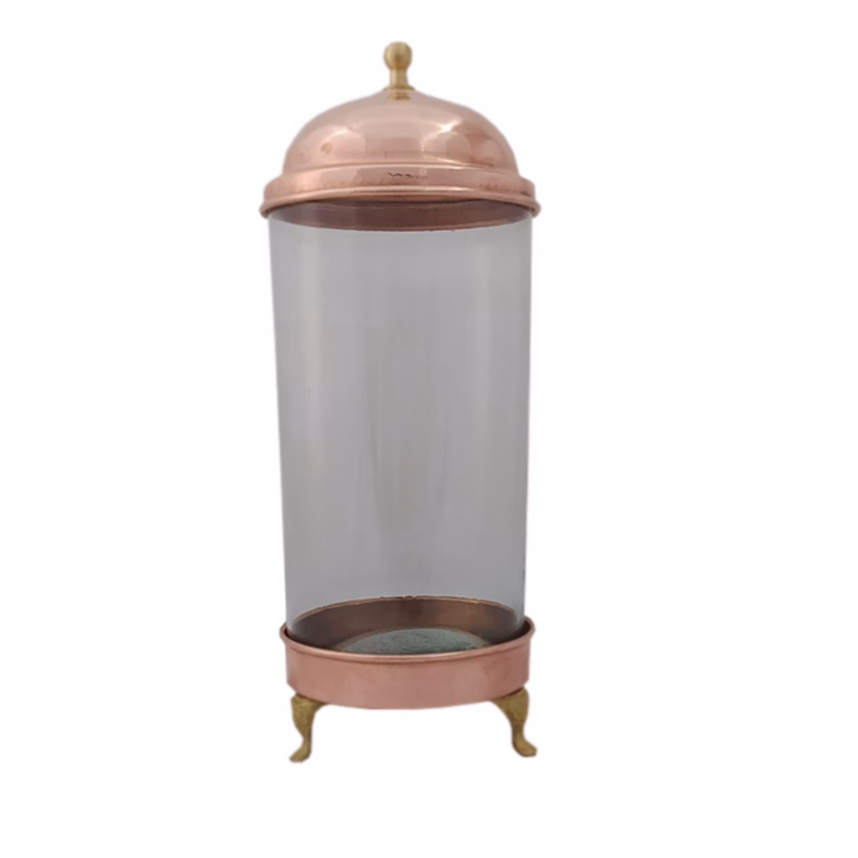 پاسماوری شیشه و مس سه پایه برنجی بزرگ کد zh148-3