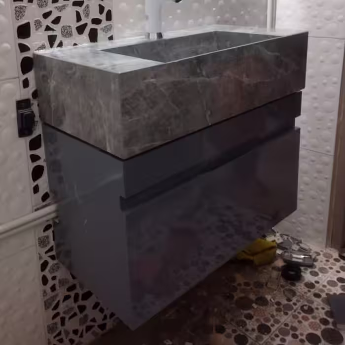 روشویی سرامیکی طرح پارادایس سایز چهل در هشتاد به همراه کابینت pvc