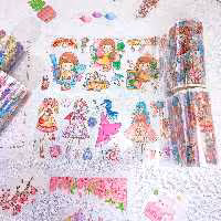 چسب واشی شفاف . براق . شکل دار انیمه . چسب پهن شکل دار. لوازمتحریر فانتزی نوشت افزار مدرسه