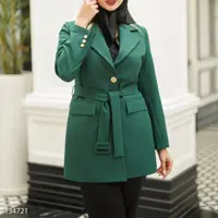 کت تک زنانه کرپ یقه انگلیسی و قد قابل تغییر سایز 34 تا 66