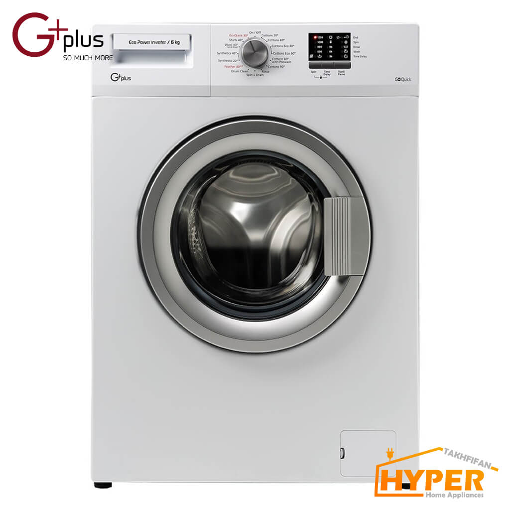 ماشین لباسشویی جی پلاس GWM-62003W سفید 6 کیلویی