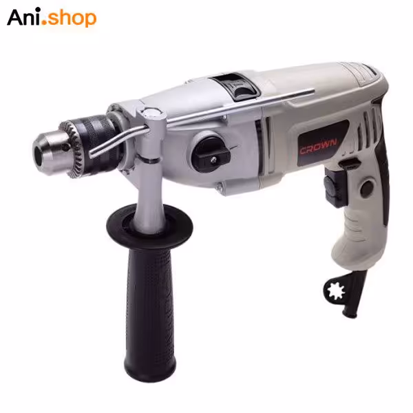 دریل کرون 13 میلی متر 810 وات گیر بکسی کله فلزی دو سرعته چکشی چپ گرد راست گرد سه نظام اتوماتیک کد CT10067