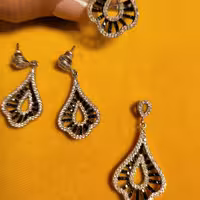 نیم ست جواهر نقره    