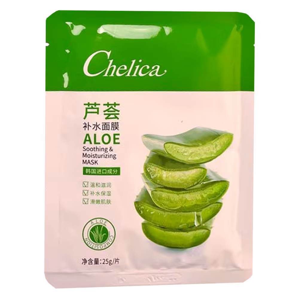 ماسک ورقه ای صورت چلیکا حاوی عصاره آلوئه ورا وزن 25 گرمی (204529)