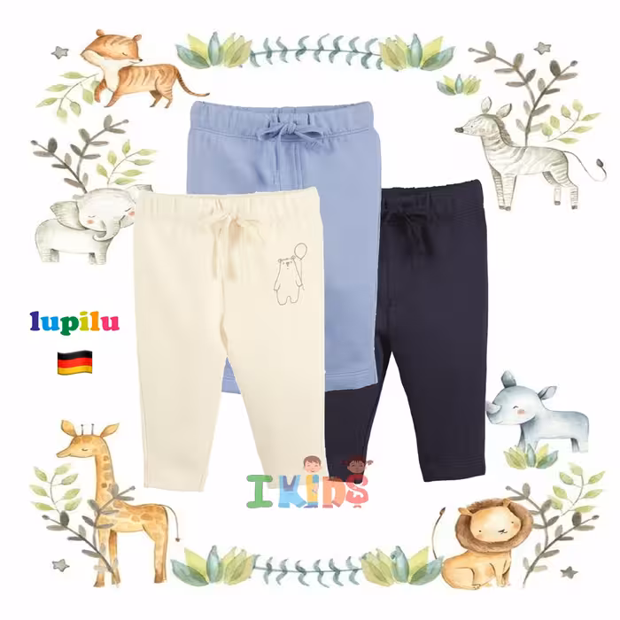 پک سه تایی شلوار بچگانه با طیف رنگی آبی برند لوپیلو - lupilu کشور آلمان