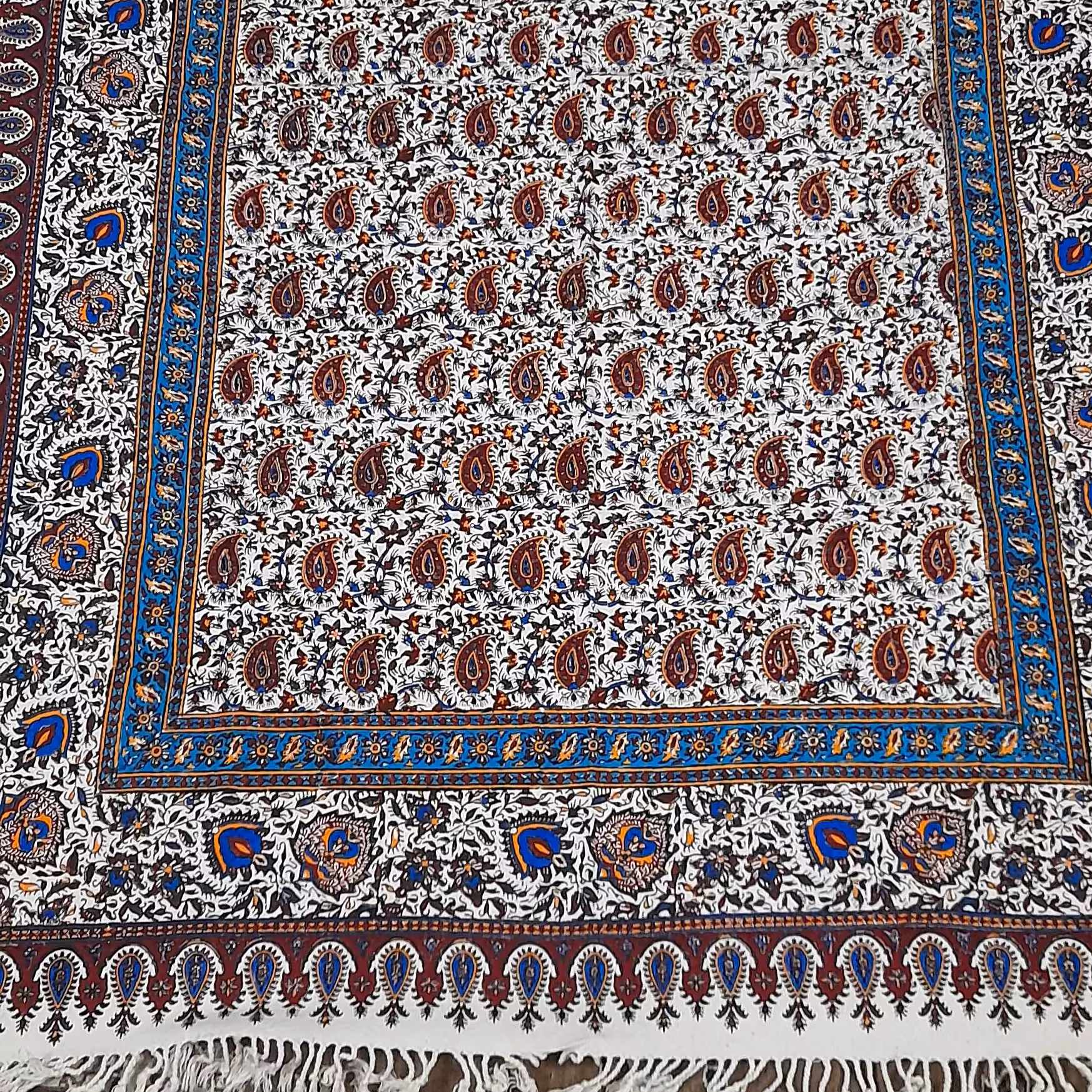 سفره ورومیزی قلمکاری صادراتی اعلا سایز 100در150 سانت  6نفره